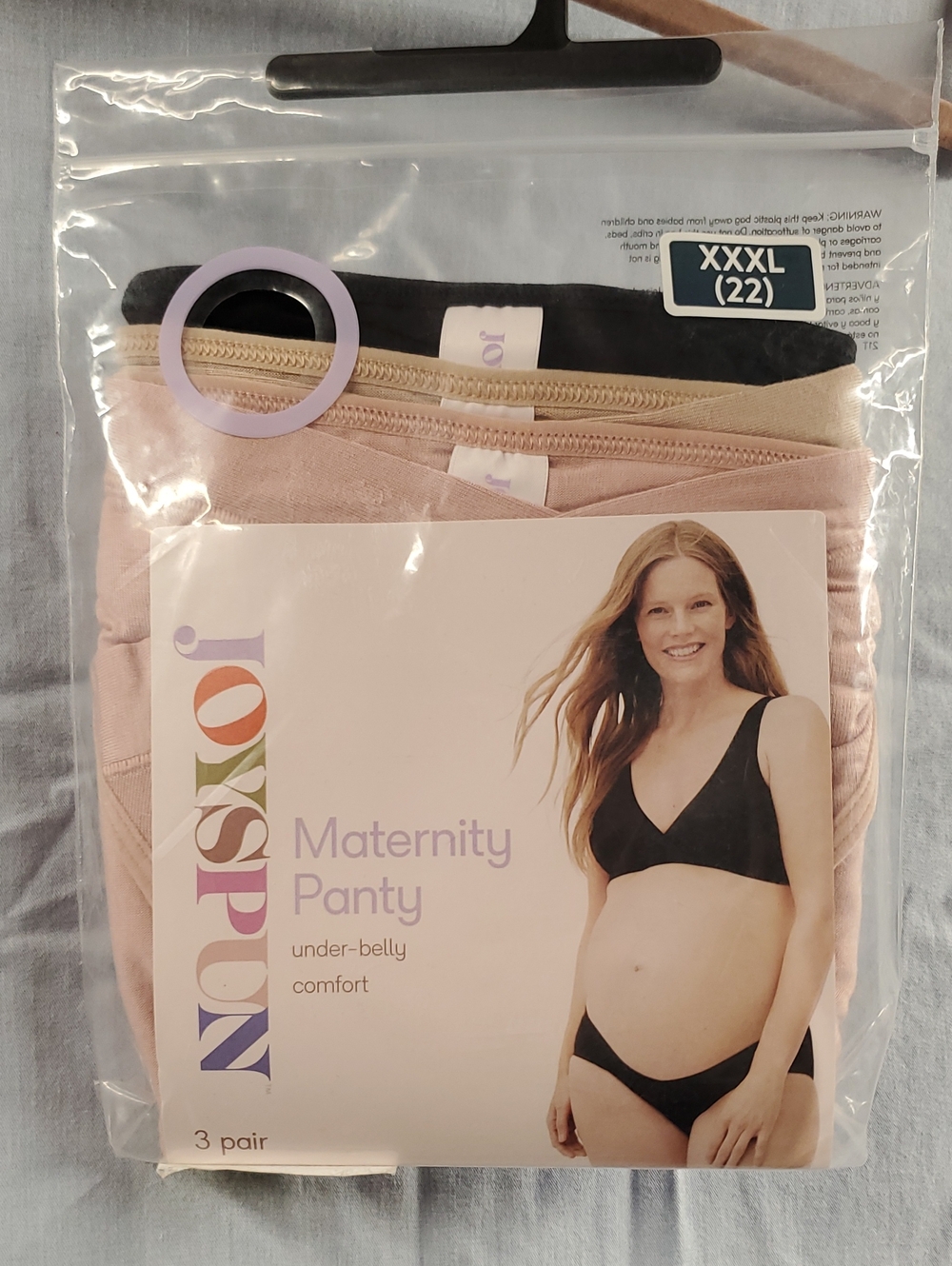 Napsody Maternity Panty 3-Pack — Pink, Black & Beige